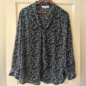 LOFT Plus Neck Tie Blouse